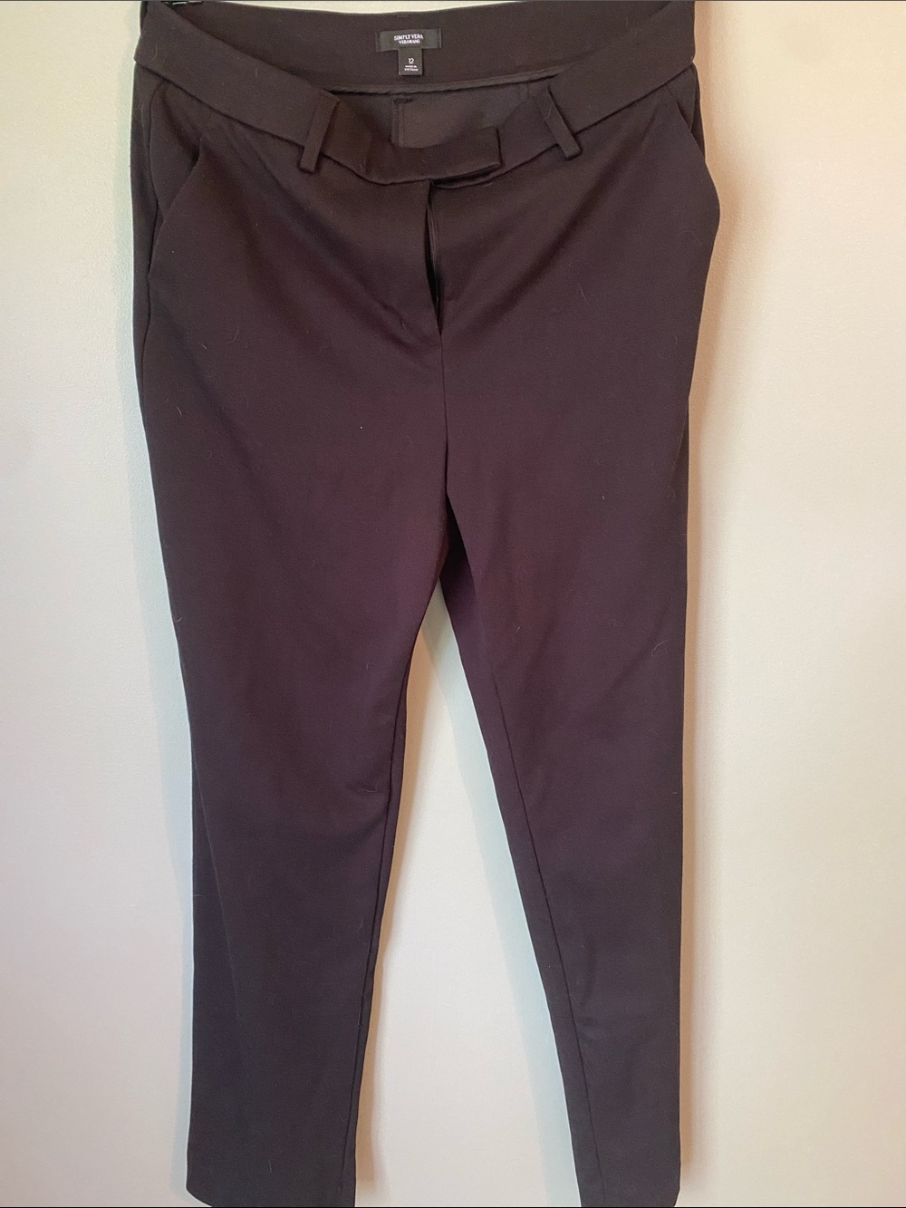 Simply Vera Wang Black Stretch Waistband Trousers